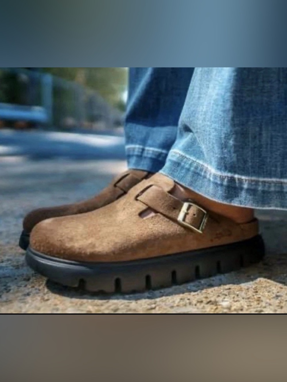 Papillio by Birkenstock Boston Chunky Platform Clog Brown Leather 39 Tea - Picture 4 of 8